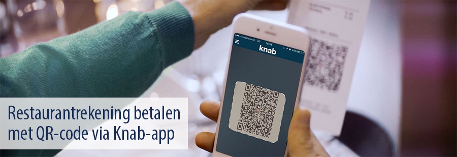 Restaurantrekening betalen met QR-code via Knab-app
