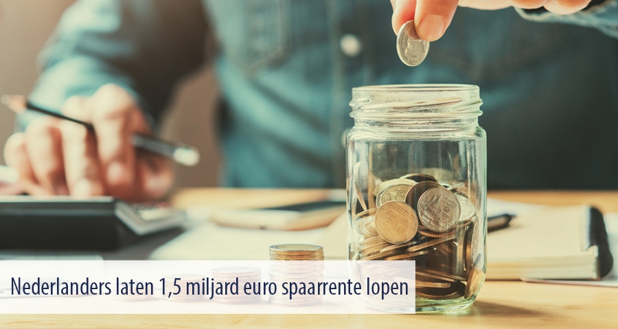 Nederlanders laten 1,5 miljard euro spaarrente lopen