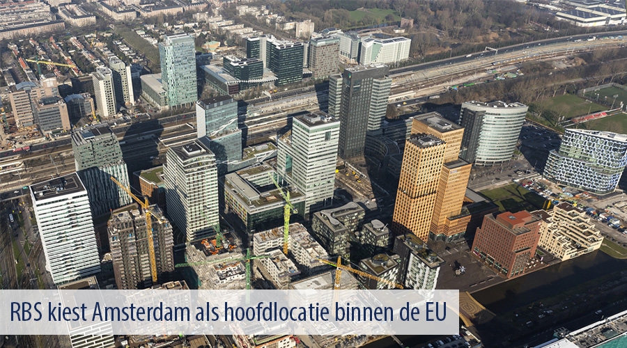 RBS kiest Amsterdam als hoofdlocatie binnen de EU