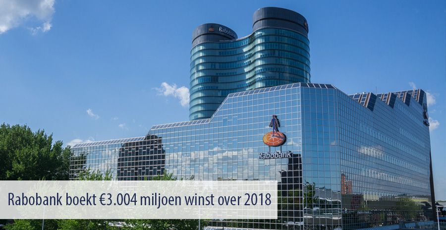 Rabobank boekt €3.004 miljoen winst over 2018