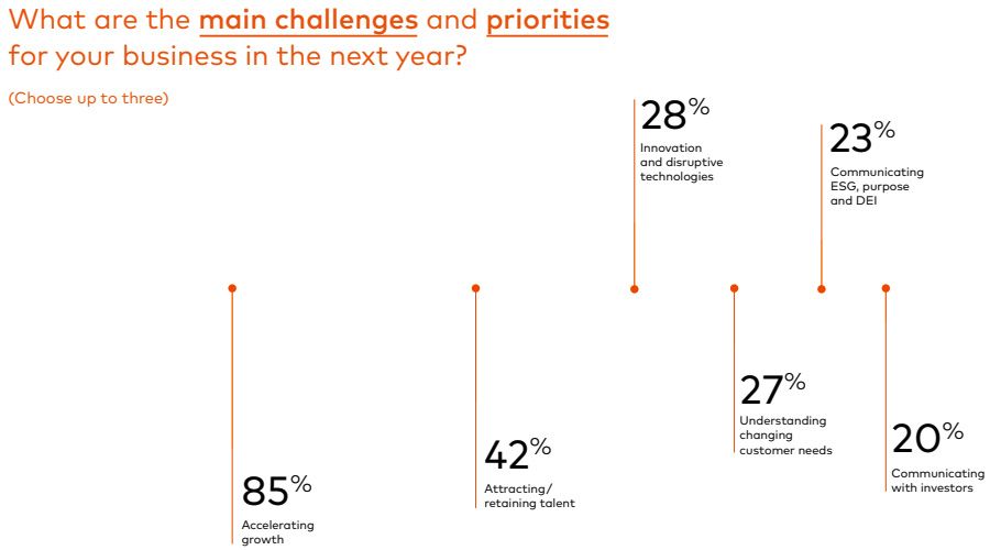 What are the main challenges and priorities for you business in the next year