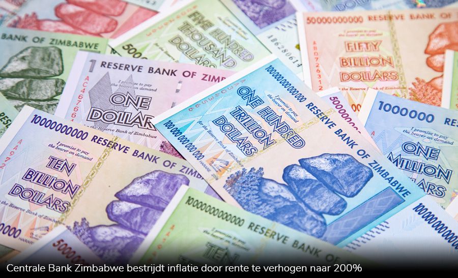 Centrale Bank Zimbabwe bestrijdt inflatie door rente te verhogen naar 200%