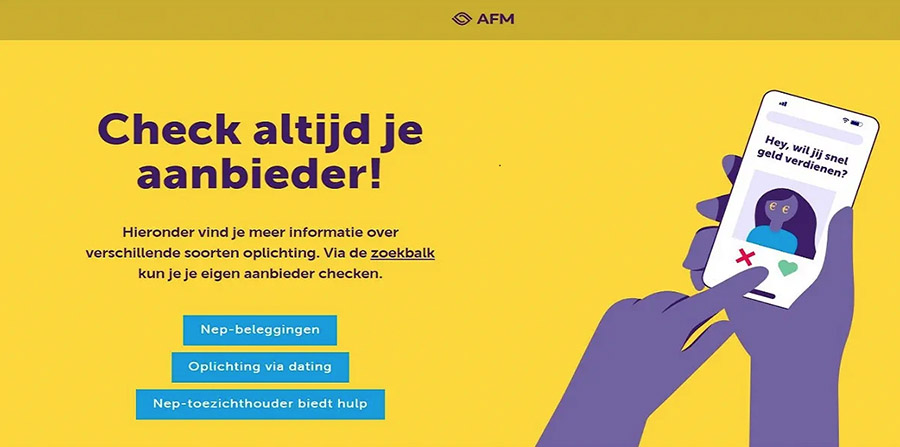 ‘Check je aanbieder’: AFM lanceert nieuwe anti-fraudecampagne